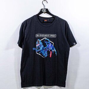 Yu-Gi-Oh Blue Eyes White Dragon T-Shirt Bench Anime Streetwear Large